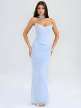 dresses : Jupe Longue Femme Maxi in Bleu clair van Seroa