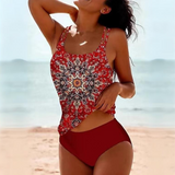 : Ensemble tankini femme taille haute - Confortable, séchage rapide & flatteur in Rouge van Seroa