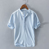 top blouses : Chemise Décontractée Légère en Lin avec Boutons Femme in Bleu clair van Seroa