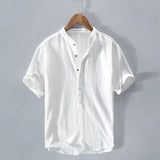 top blouses : Chemise Décontractée Légère en Lin avec Boutons Femme in Blanc van Seroa