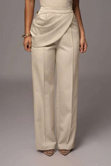 skirts : Pantalon Fluide Femme Polyester Asymétrique in Beige van Seroa