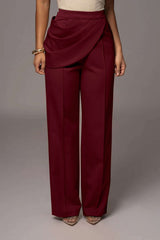 skirts : Pantalon Fluide Femme Polyester Asymétrique in Bourgogne van Seroa