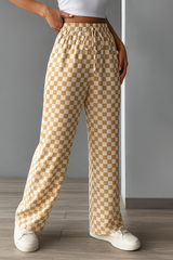 Pantalons pour femmes : Pantalon Fluide Femme Coton in Kaki van Seroa