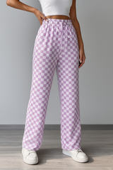 Pantalons pour femmes : Pantalon Fluide Femme Coton in Violet clair van Seroa