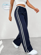 Pantalons pour hommes : Pantalon Fluide Femme Décontracté in Bleu foncé van Seroa