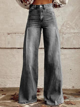 Pantalons pour femmes : Pantalon Fluide Femme Floral Best-Seller Mode Féminine in Gris Classique van Seroa