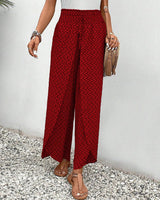 Pantalons pour femmes : Pantalon Fluide Femme Imprimé in Rouge van Seroa
