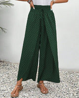 Pantalons pour femmes : Pantalon Fluide Femme Imprimé in Vert van Seroa