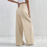 Pantalons pour femmes : Pantalon Fluide Femme Large Taille Haute Coton in van Seroa