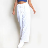 Pantalons pour femmes : Pantalon Fluide Femme Jambes Larges in Blanc van Seroa
