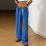 skirts : Pantalon Large Femme en Coton Taille Élastique in Bleu van Seroa