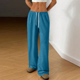 skirts : Pantalon Large Femme en Coton Taille Élastique in Turquoise van Seroa