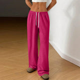 skirts : Pantalon Large Femme en Coton Taille Élastique in Rose vif van Seroa