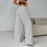 skirts : Pantalon Large Femme en Coton Taille Élastique in van Seroa