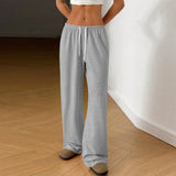 skirts : Pantalon Large Femme en Coton Taille Élastique in Gris clair van Seroa
