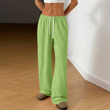skirts : Pantalon Large Femme en Coton Taille Élastique in Vert clair van Seroa