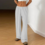 skirts : Pantalon Large Femme en Coton Taille Élastique in Blanc van Seroa