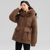 Autumn Collection : Parka Femme Fourrure Mode Féminine in Marron Mocha van Seroa