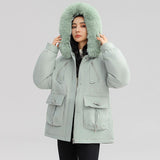 Autumn Collection : Parka Femme Fourrure Mode Féminine in Vert Sauge van Seroa