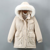 Autumn Collection : Parka Femme Hiver Fourrure in Blanc Cassé van Seroa