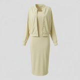 Robes : Ensemble Femme Midi Robe et Bomber Confort Look Sportif in Jaune van Seroa