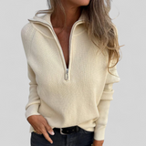 Autumn Collection : Pull Femme Élégant Tricot in Beige van Seroa