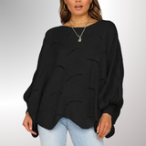 Autumn Collection : Pull Femme Ample Élégant in Noir van Seroa