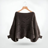 Autumn Collection : Pull Femme Ample Élégant in Café van Seroa