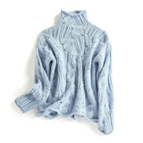 Autumn Collection : Pull Cachemire Femme et Doux Manches Longues in Bleu van Seroa