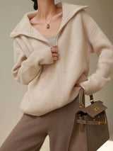 Autumn Collection : Pull Femme Coton Cinq Couleurs in Sable van Seroa