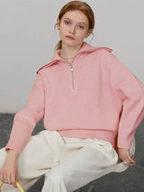 Autumn Collection : Pull Femme Coton Cinq Couleurs in Rose van Seroa