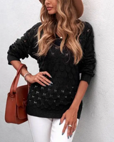 Autumn Collection : Pull Femme Chic Original in Noir van Seroa