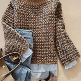 Col roulé : Pull Femme Col Roulé Décontracté in Marron van Seroa
