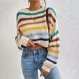 Pulls pour femmes : Pull Femme Multicolore Rayé in van Seroa