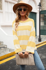 Autumn Collection : Pull Femme Décontracté Style in Jaune van Seroa