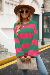 Autumn Collection : Pull Femme Décontracté Style in Vert et Rose van Seroa