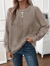 Autumn Collection : Pull Femme Décontracté Mode Confortable in Marron van Seroa