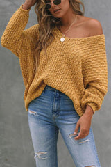 Pulls pour femmes : Pull Femme Élégant Épaules Dénudées in Jaune van Seroa