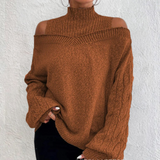 Autumn Collection : Pull Femme Casual Mode Bureau in Marron van Seroa