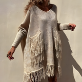 Pulls et gilets : Pull Femme Bohème Décontracté in Beige van Seroa