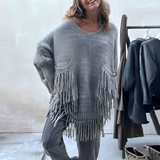 Pulls et gilets : Pull Femme Bohème Décontracté in Gris van Seroa