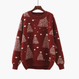 Pulls pour femmes : Pull Femme Manches Longues Col Rond in Rouge van Seroa