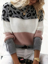 Autumn Collection : Pull Femme Léopard Confortable in Rose van Seroa