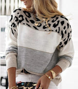 Autumn Collection : Pull Femme Léopard Confortable in Gris van Seroa