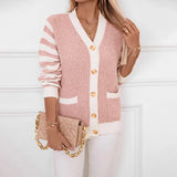 Pulls pour femmes : Pull Femme Rayé Boutonné in van Seroa