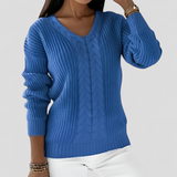 Autumn Collection : Pull Femme Col Maille in Bleu van Seroa