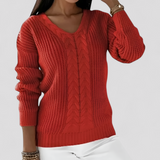 Autumn Collection : Pull Femme Col Maille in Rouge van Seroa