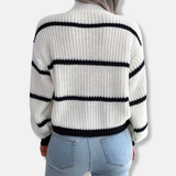 Pulls pour femmes : Pull Femme Col Roulé Décontracté Rayé in van Seroa