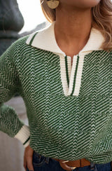 Pulls et gilets : Pull Femme Vert Col V Élégant in van Seroa