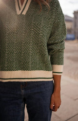 Pulls et gilets : Pull Femme Vert Col V Élégant in van Seroa
